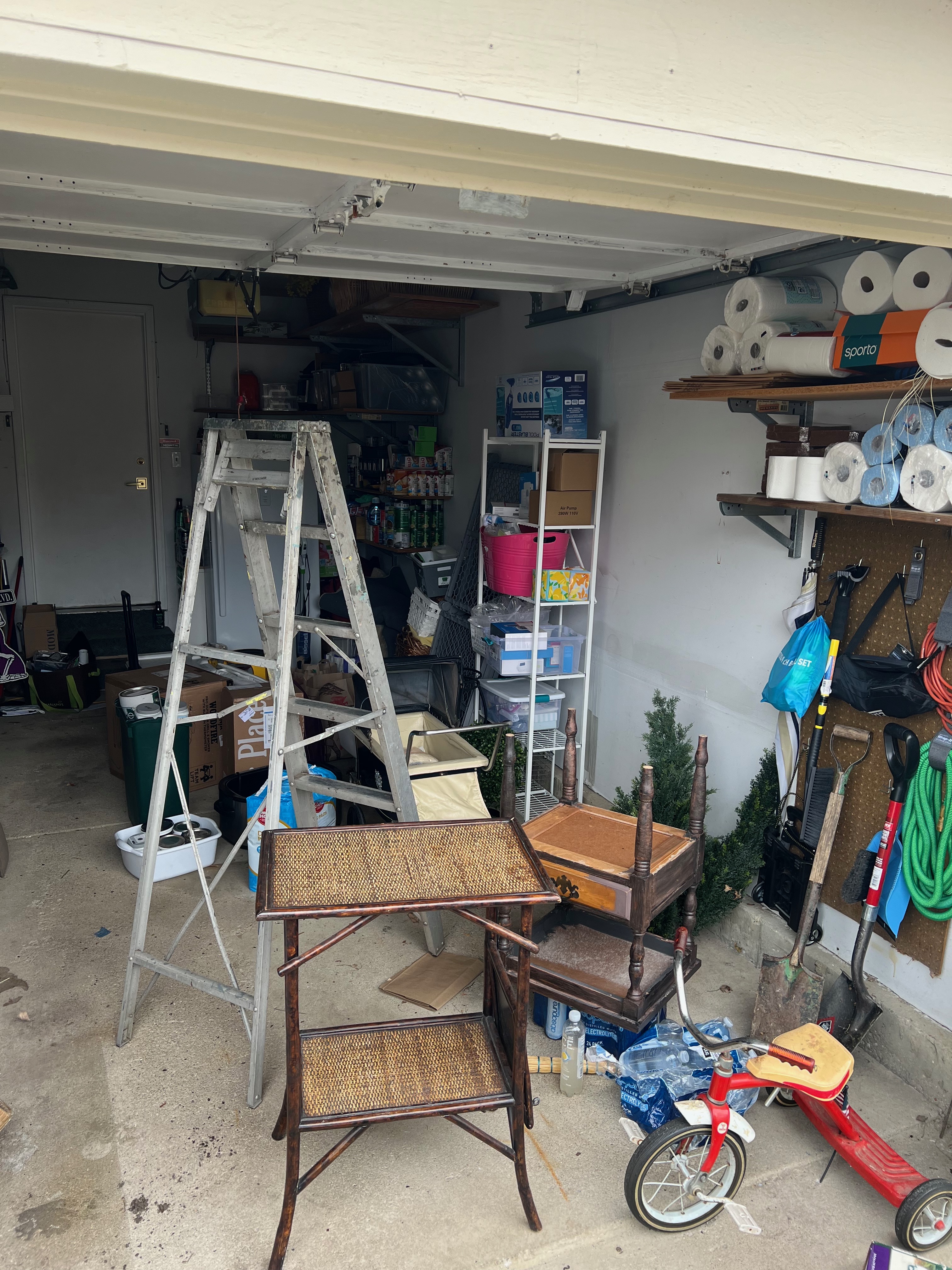 Aerial View of Old Sofa Discard Furniture Removal Open Truck